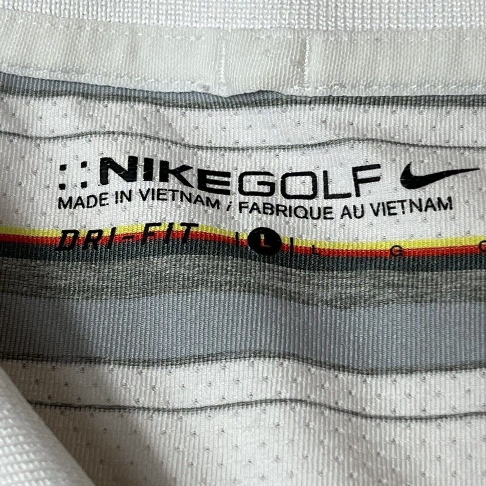 Nike Golf Polo Shirt Dri Fit Mens Large Striped Short Sleeve Adult Casual - Picture 2 of 6